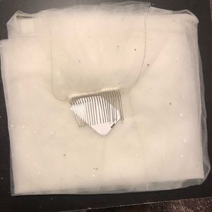 Metallic Edged w Scattered Crystals Cathedral Veil